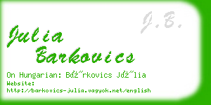 julia barkovics business card